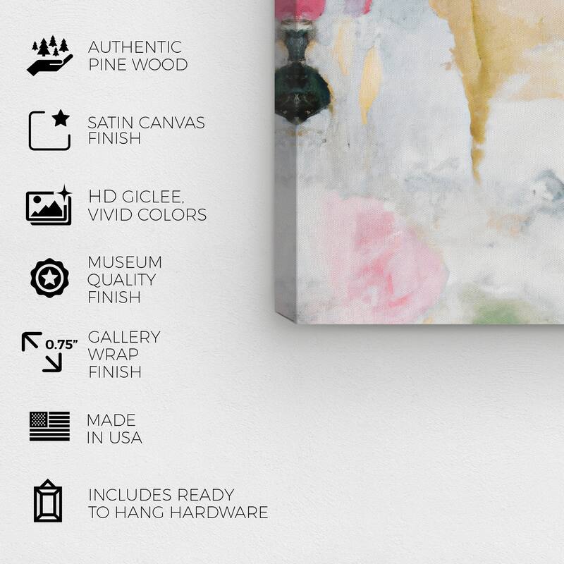 Wynwood Studio Abstract Flower Cascade White and Vanilla Modern & Contemporary Wall Art Canvas Print