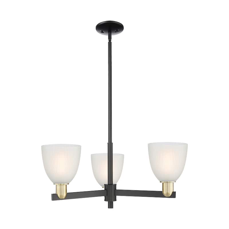 Innovations Lighting Endless Possibilities Arcadia - Castile - 3 Light 28" Stem Hung Chandelier - Black Antique Brass/White