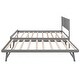 preview thumbnail 12 of 32, Full Size Platform Bed with Adjustable Trundle, Headboard for Added Stability, Pine Wood and MDF Construction, Grey