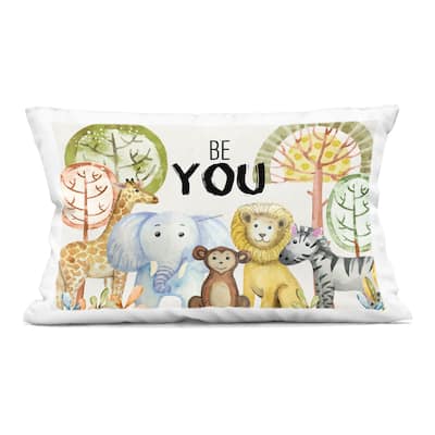 Stupell Be You Jungle Animals Decorative Printed Throw Pillow Design by Kim Allen
