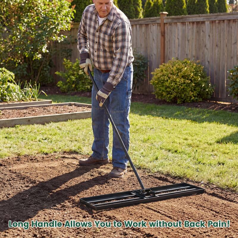 Costway Lawn Leveling Rake 42" x 10" Heavy Duty Level Lawn Tool for - See Details