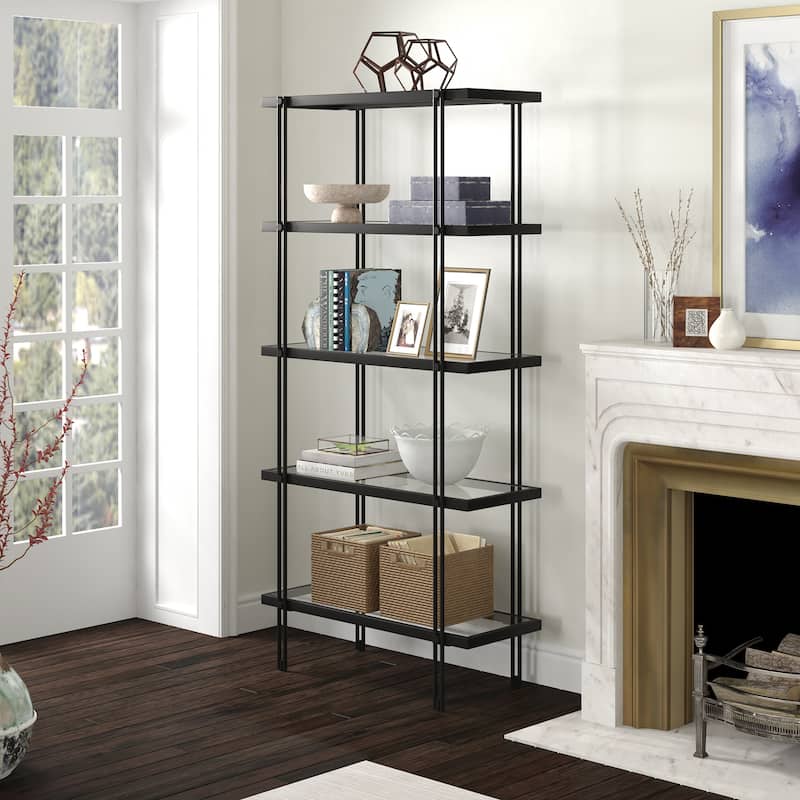 Inez 68'' Tall Rectangular Bookcase - Blackened Bronze