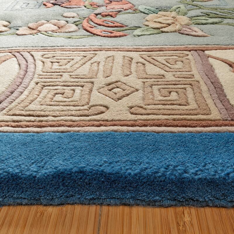Gertmenian Oriental Estate Traditional Oriental Floral Border Metallion Hand Knot Wool Area Rug Collection