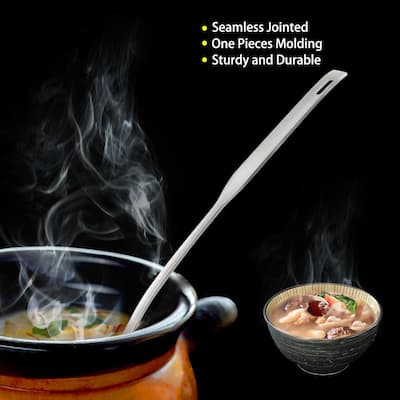 9.8" Stainless Steel Soup Spoon Ladle Brushed Finish Serving Flatware Cooking - Silver