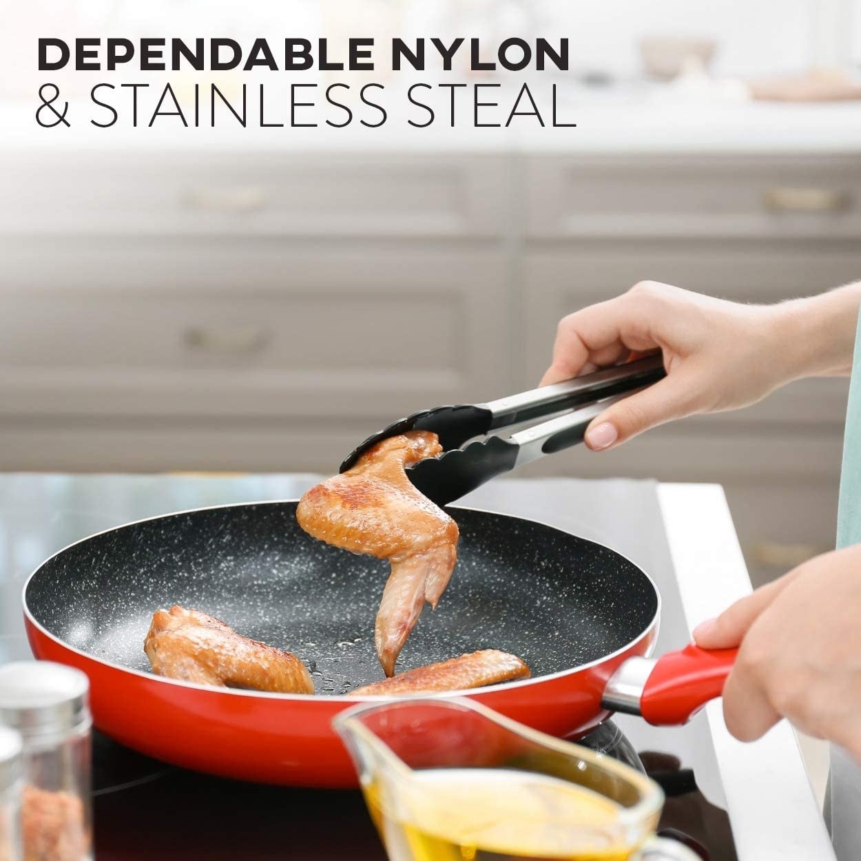 Stainless Steel and Nylon 5-piece Kitchen Utensil Tool Set - On Sale - Bed  Bath & Beyond - 8340903