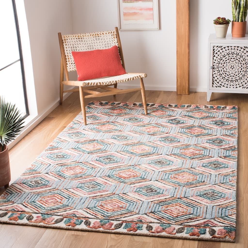 SAFAVIEH Handmade Trace Latoya Geometric Wool Rug