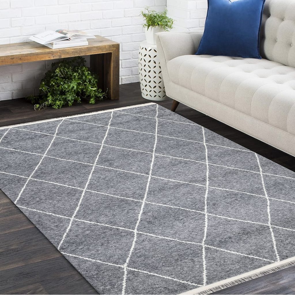 Overton Handmade Boho Moroccan Area Rug
