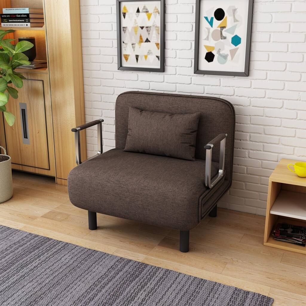 Convertible Sofa Bed Folding Arm Chair Sleeper Leisure Recliner Lounge Couch