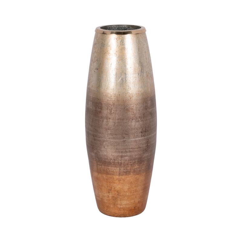 Sagebrook Home Curved Glass Vase, Glass/Metallic, Multi Finish, 17,24,31 Inch
