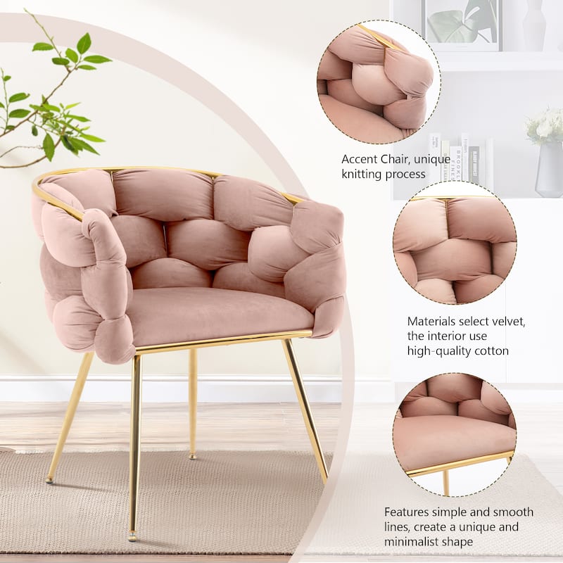 Modern Velvet Dining Chair with Metal Legs