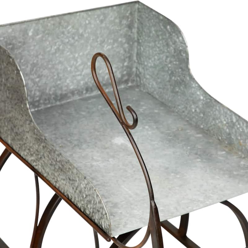 Galvanized Metal Christmas Sleigh Tabletop Decoration - 24.5"