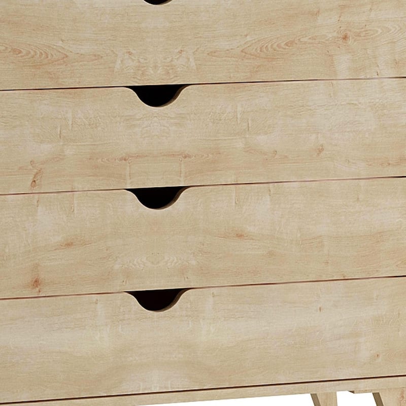 HomeRoots 36" Natural Five Drawer Dresser