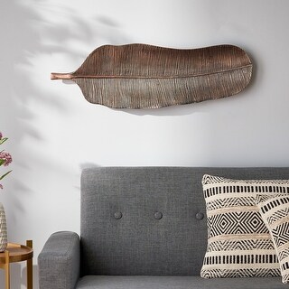 Lyerly Indoor Aluminum Handcrafted Medium Leaf Wall Decor by Christopher Knight Home
