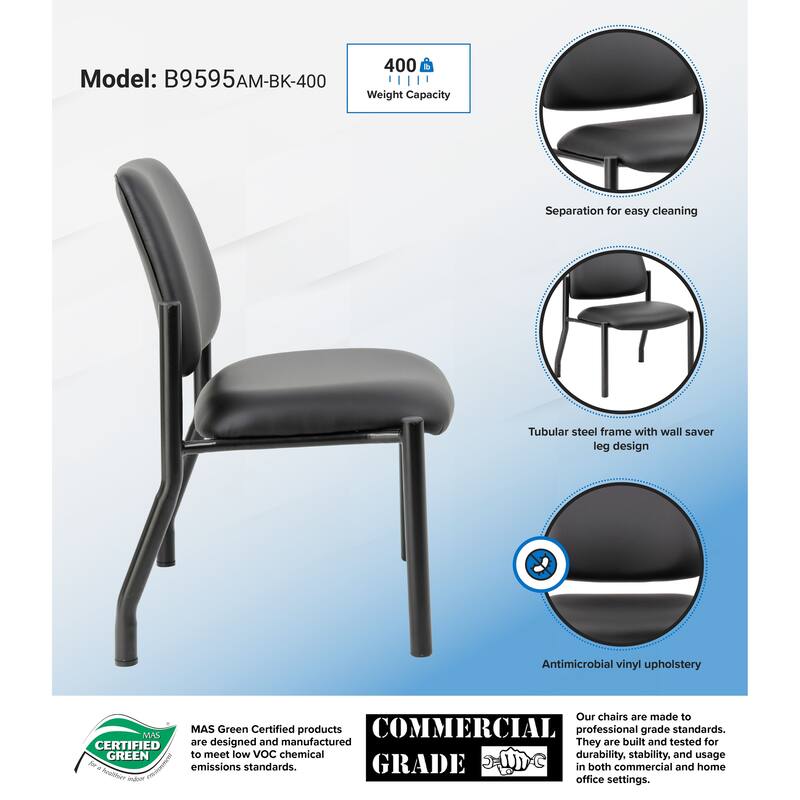 Boss Office Products Big and Tall Antimicrobial Guest Chair