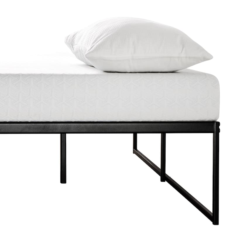 14 Inch Metal Platform Bed Frame with Steel Slats