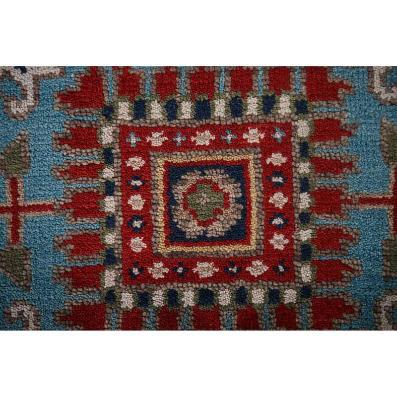 Light Blue Oushak Oriental Area Rug Hand-Knotted Wool Carpet - 8'2"x 9'10"
