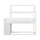 preview thumbnail 9 of 7, White Twin Size Wood House Bunk Bed with Shelves, Ladder and Drawers for Bedroom