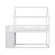 preview thumbnail 9 of 7, White Twin Wood House Bunk Bed with Shelves & Drawers