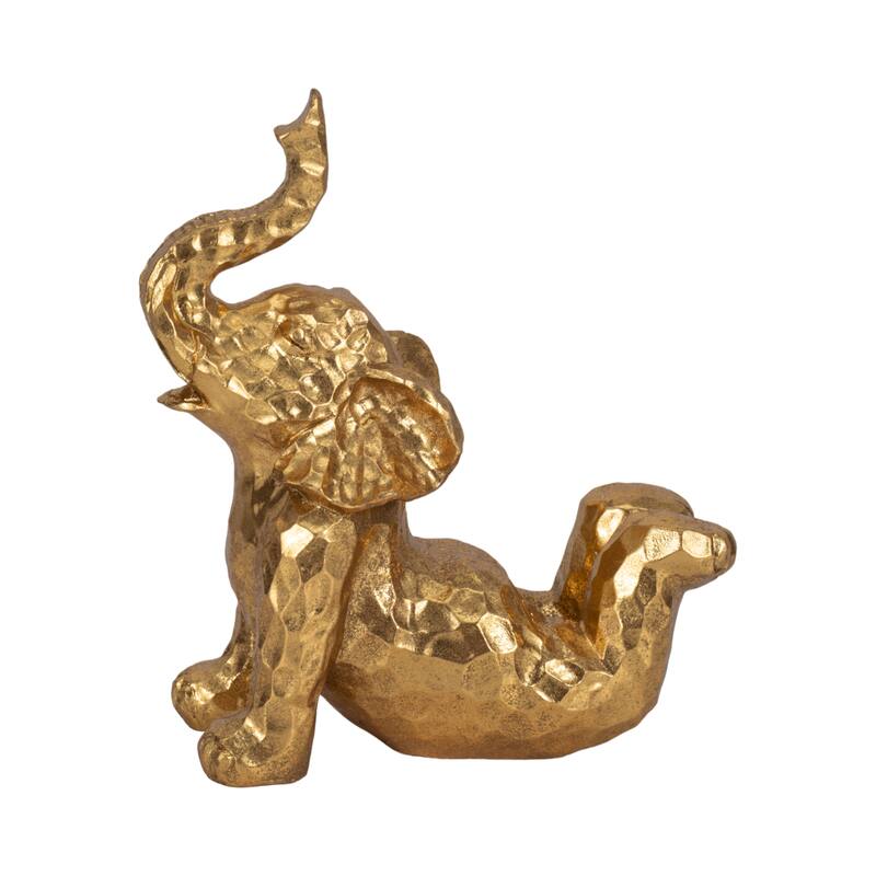 Sagebrook Home Polyresin Gold Figurines Elephant