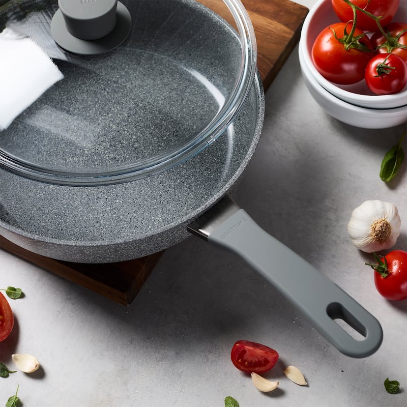ZWILLING Parma Plus Ceramic Aluminum Ceramic Nonstick Sauté Pan with Lid - Grey