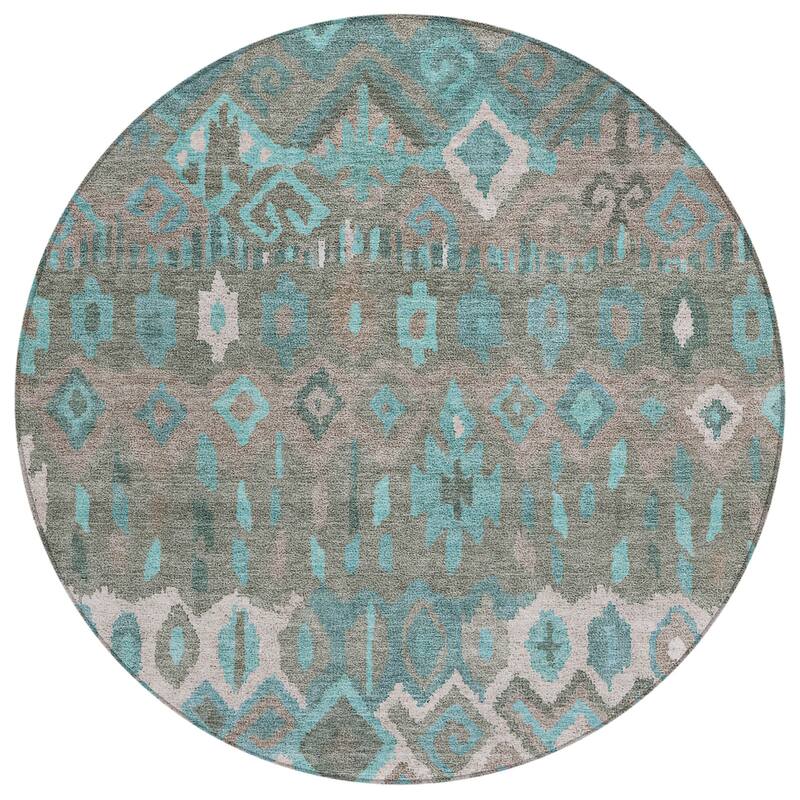 Machine Washable Indoor/ Outdoor Boho Moroccan Chantille Rug