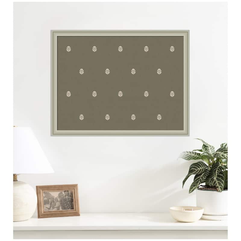 Kate and Laurel Pinboard Green Botanical Block Print