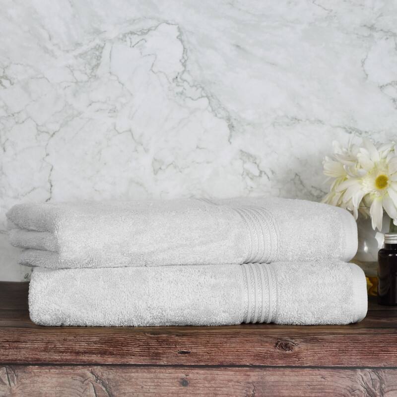 Blue Nile Mills Ibiza Egyptian Cotton Bath Sheet, Set of 2 - Silver