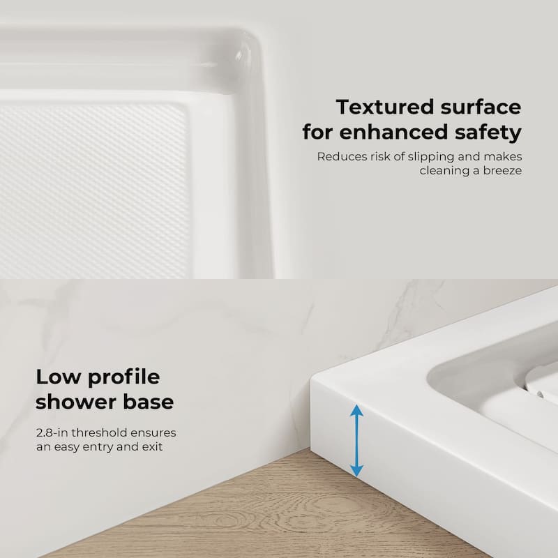 Ove Decors 15SBR-ADEN36 Adena 36" x 36" Square Shower Base with Single