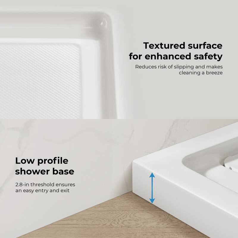 Ove Decors 15SBR-ADEN40 Adena 40" x 36" Rectangular Shower Base with