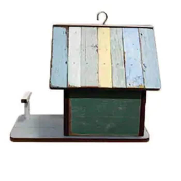 Recycled Wood Ecofriendly Hanging Birdhouse Handmade in Thailand - Pastels