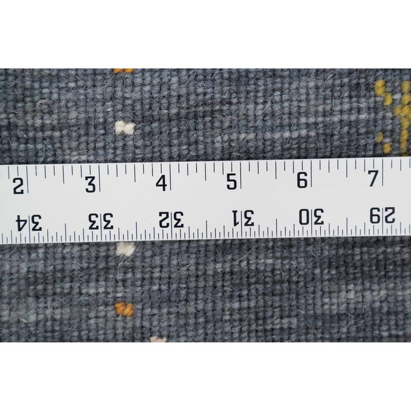 Hand Knotted Oriental 100% Wool Carpet Tribal Animal Pictorial Navy Blue & Blues Gabbeh Area Rug - 4' 11'' X 3' 2''