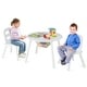 preview thumbnail 30 of 45, Costway Kids Wooden Round Table & 2 Chair Set w/ Center Mesh Storage - See Details White