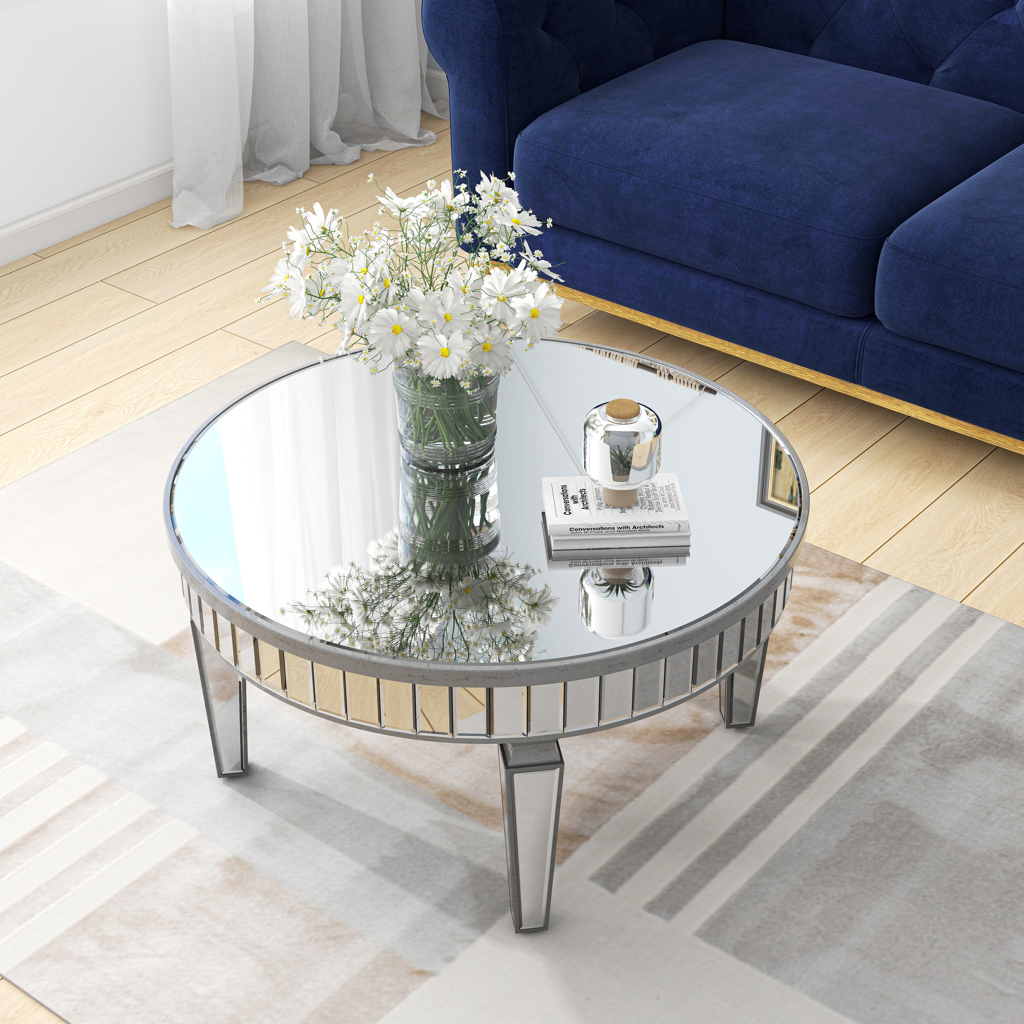Distressed mirror 2025 coffee table