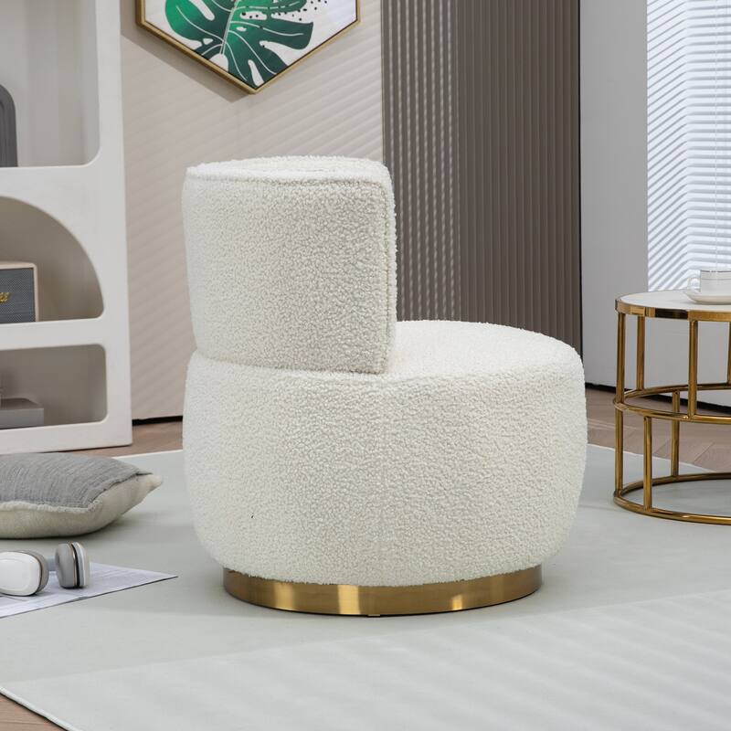 360 Degree Swivel Cuddle Barrel Sofa Chairs with Wide Upholstered
