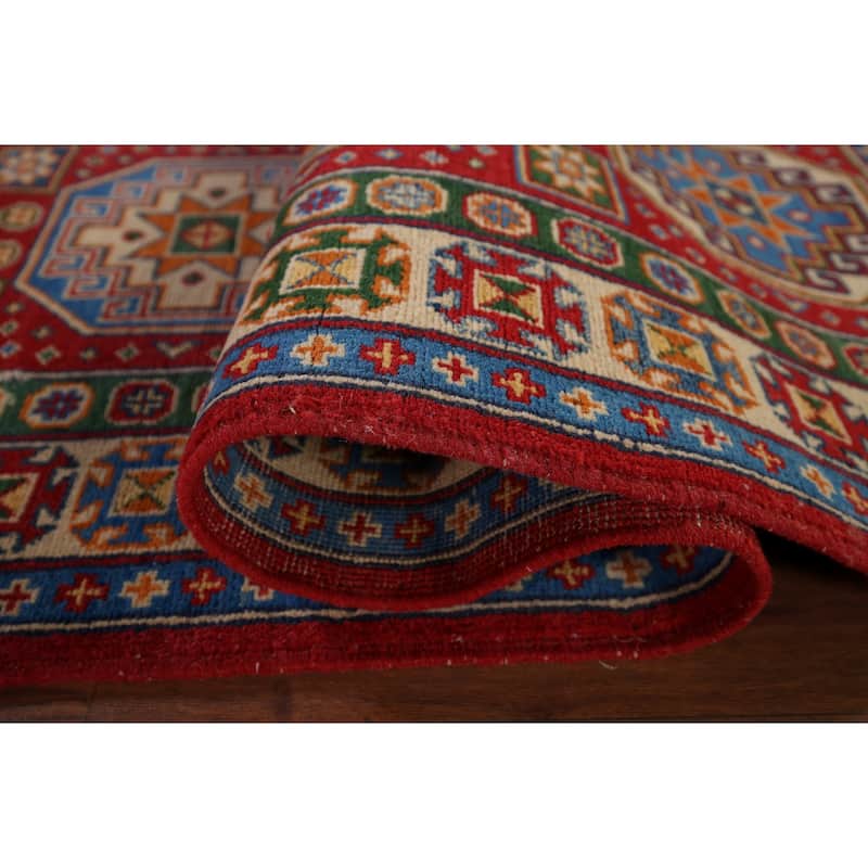Kazak Oriental Runner Rug Handmade Traditional Red Wool Carpet - 2'9" x 13'1"