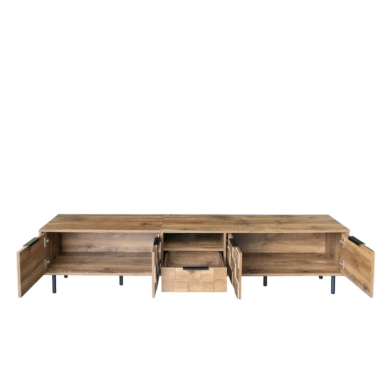 78" Tv Stand For 85 75 65 Inch Tv,Tv Consoles For Living Room, Entertainment Center Wood Tv Media With Storage