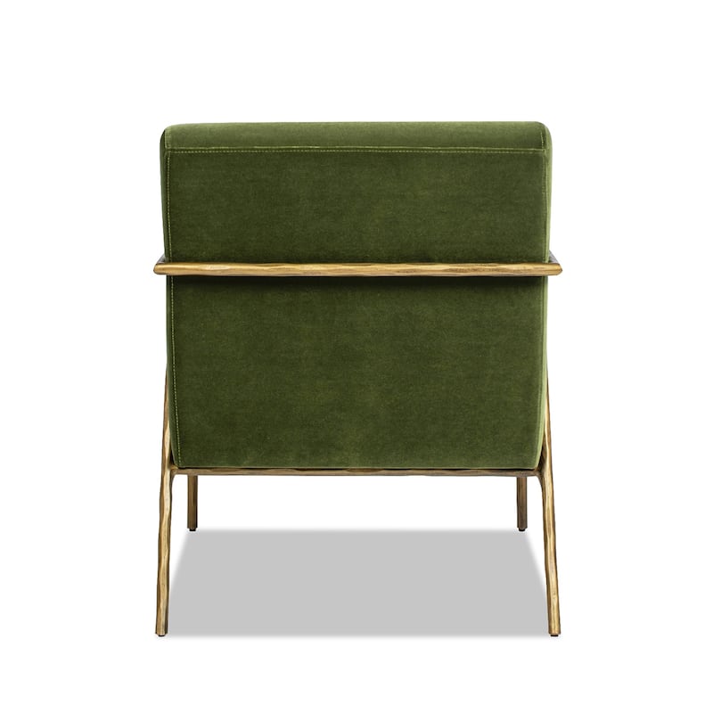 Aerin 24.5" Hammered Brass Velvet Accent Arm Chair