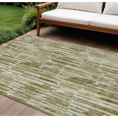 HomeRoots Abstract Transitional Rectangle Outdoor Rug