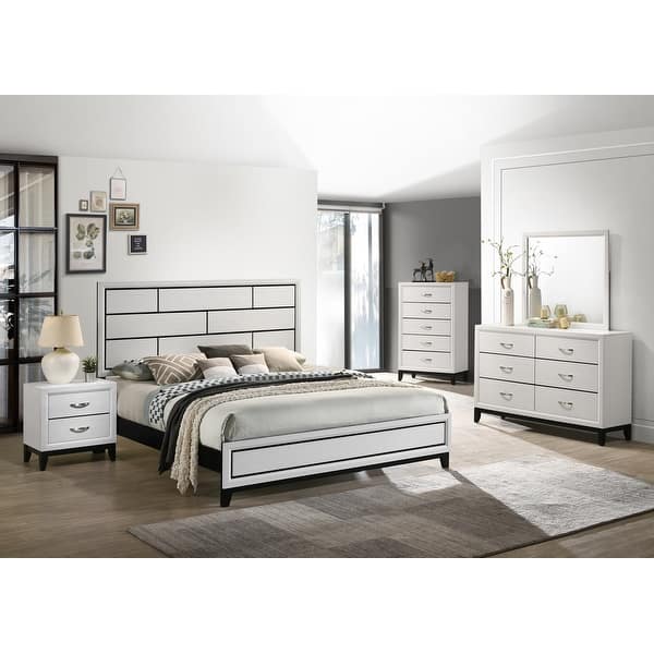 Stout Contemporary White Panel 5 Piece Bedroom Set Overstock 31640588