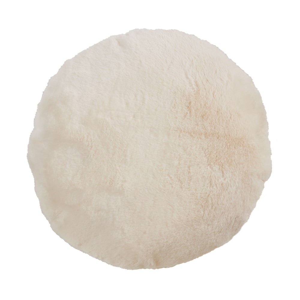 Throw Pillow With Faux Rabbit Fur Design