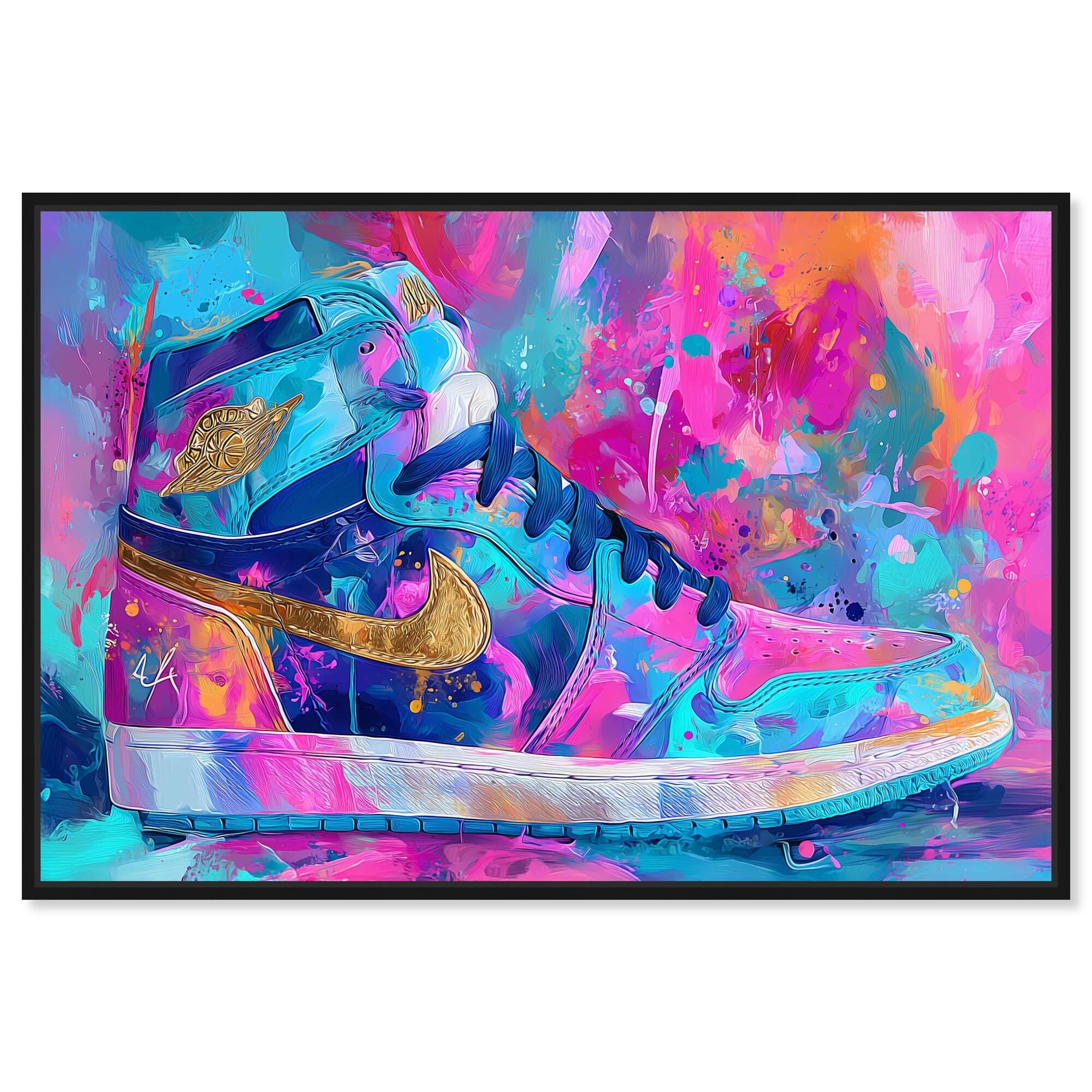 Colorful Bold Painted Sneaker Wall Art Canvas Print by Art Remedy