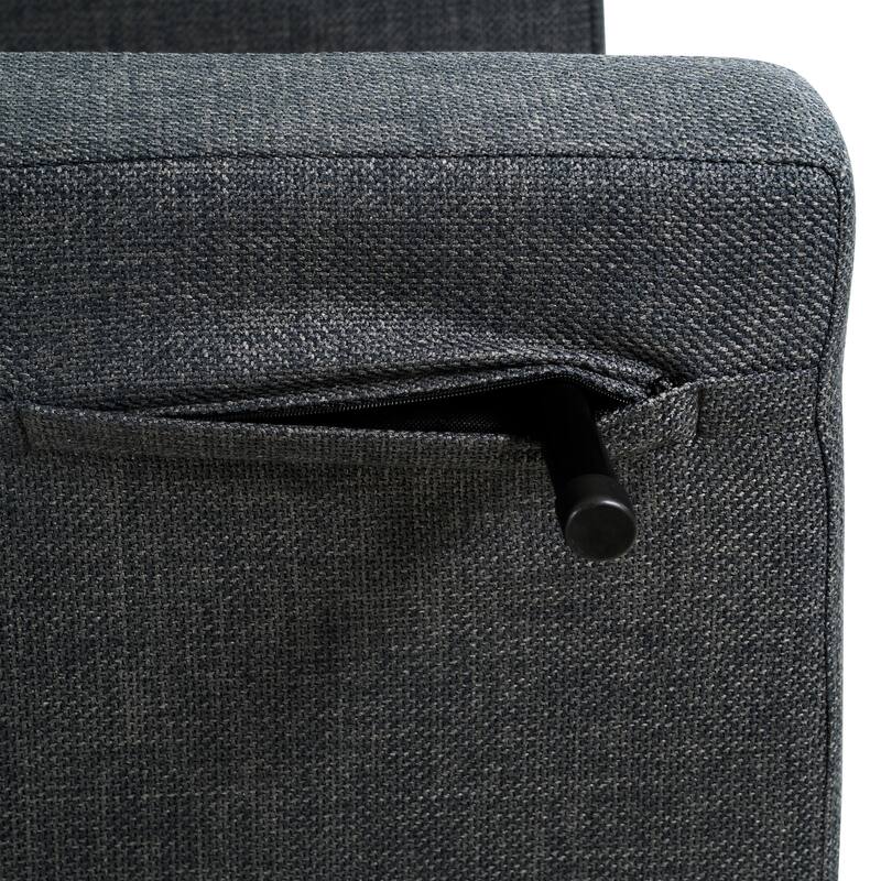 3 in 1 Foldable Linen Chaise Lounge with Adjustable Backrest
