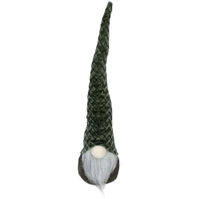 18" Dark Green Gnome Christmas Tabletop Decoration