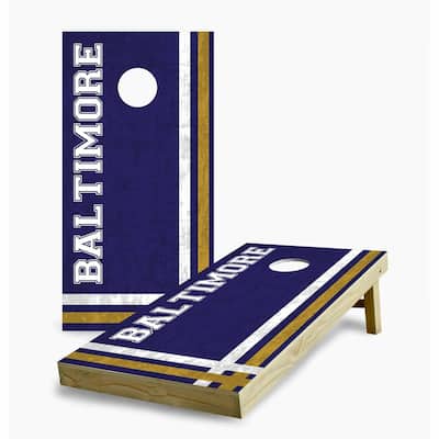 Baltimore Ravens Multi Stripe Cornhole Game (Choose Wraps or Boards)