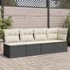 preview thumbnail 99 of 152, vidaXL Patio Sofa with Cushions Outdoor Seating Sectional Sofa Poly Rattan 24.4 x 89.4 x 27.2 in - Black and cream corner + 3x middle