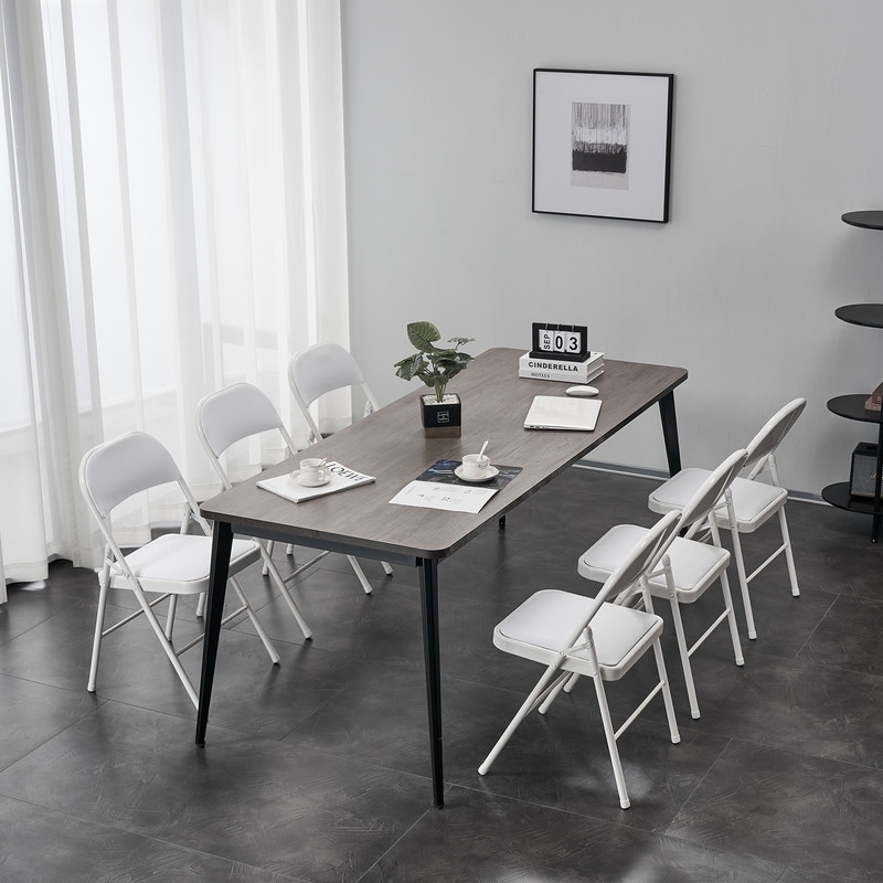 Elegant Foldable Iron & PVC Chairs for Convention & Exhibition White