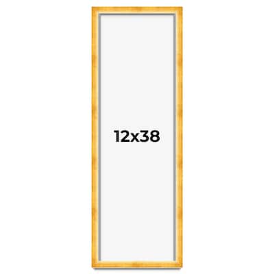 12x38 Shadow Box Frame Gold | 1.625 Inches Deep Real Wood Traditional