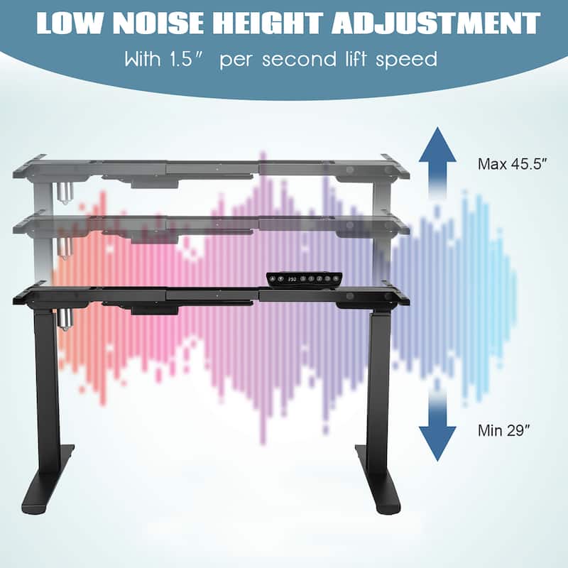 Costway Electric Stand Up Desk Frame Single Motor Height Adjustable w/