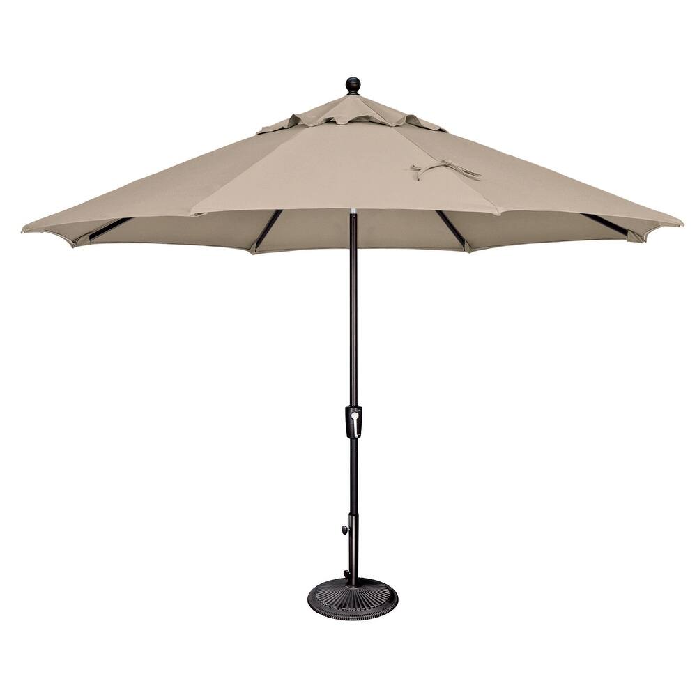SimplyShade Catalina 11' Octagon Push Button Tilt Umbrella, Black Frame Finish