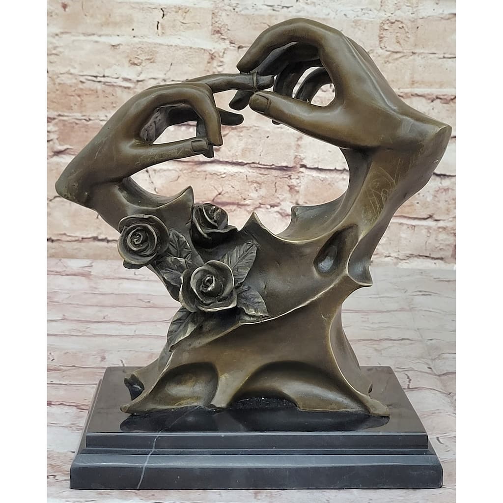 Engagement Proposal Hands Bronze Sculpture Statue Romance Wedding Anniversary Gift